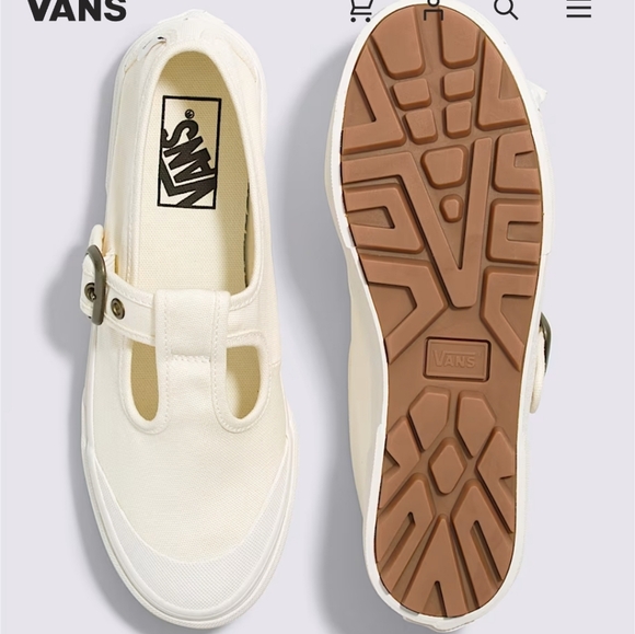 Vans Cream Canvas Slip-On Mary Jane Style 93 Shoe Sneaker 8.5 - Picture 3 of 13